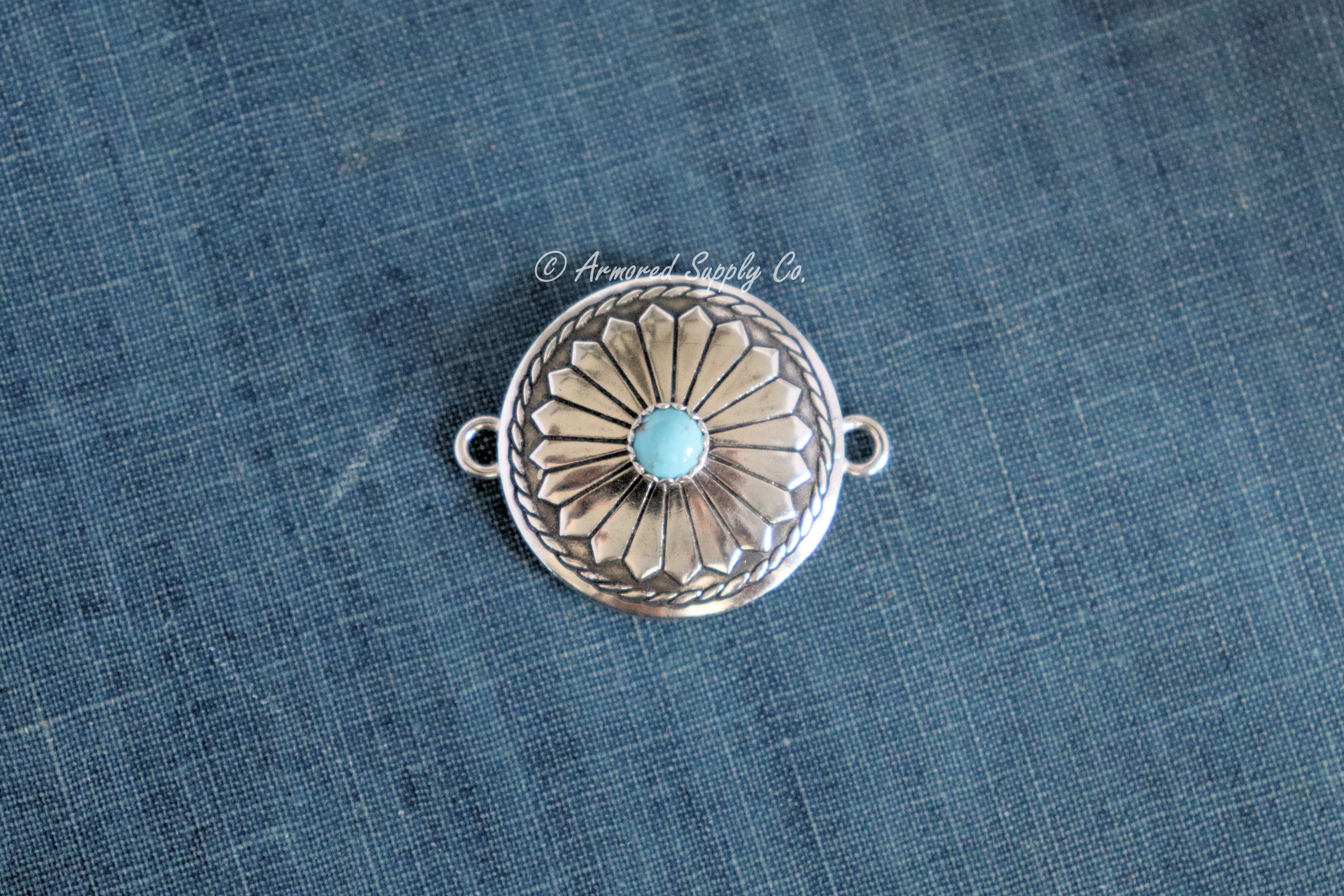 Sterling Silver Concho Connector #1