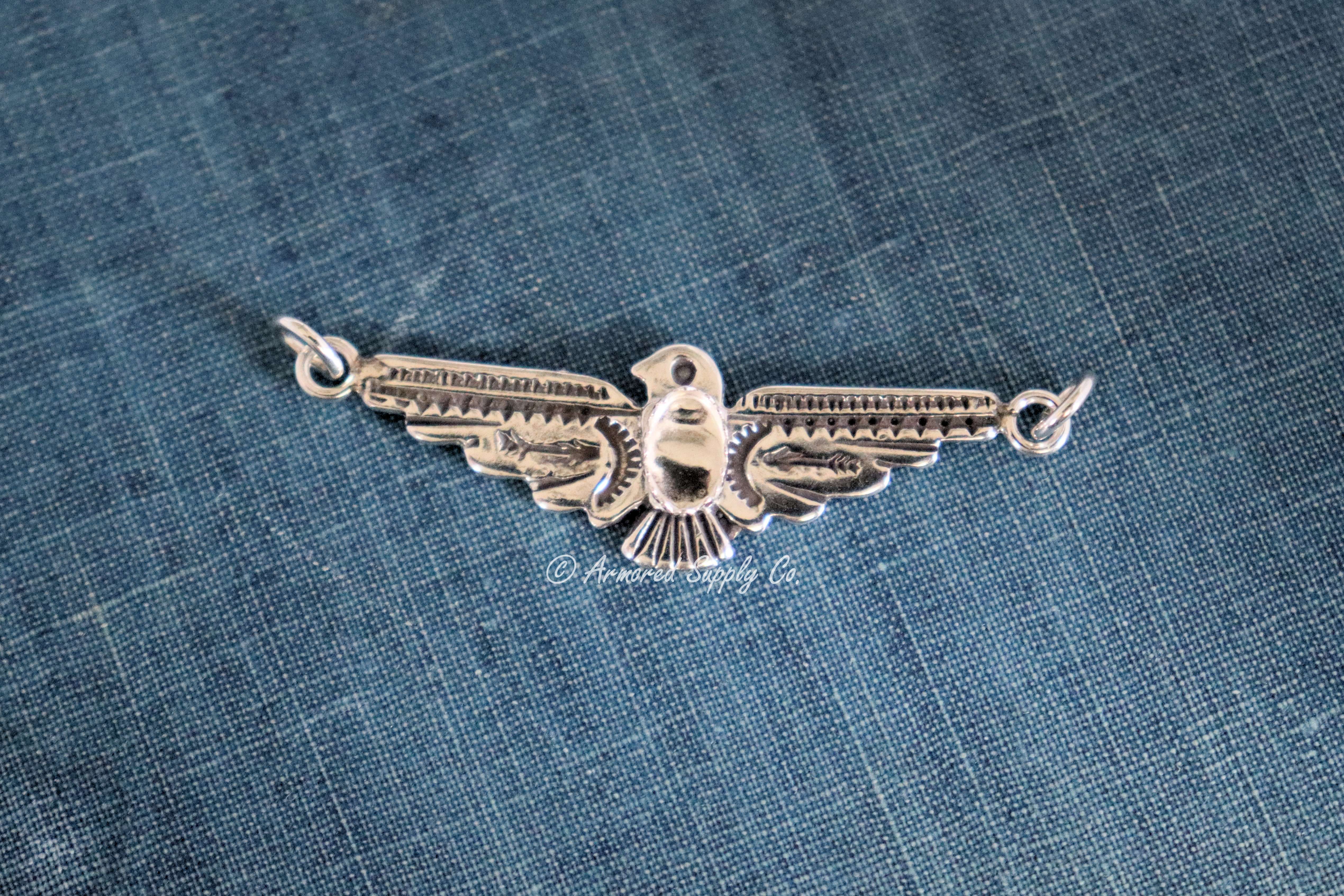 Sterling Silver Thunderbird Bezel cup Charm #2