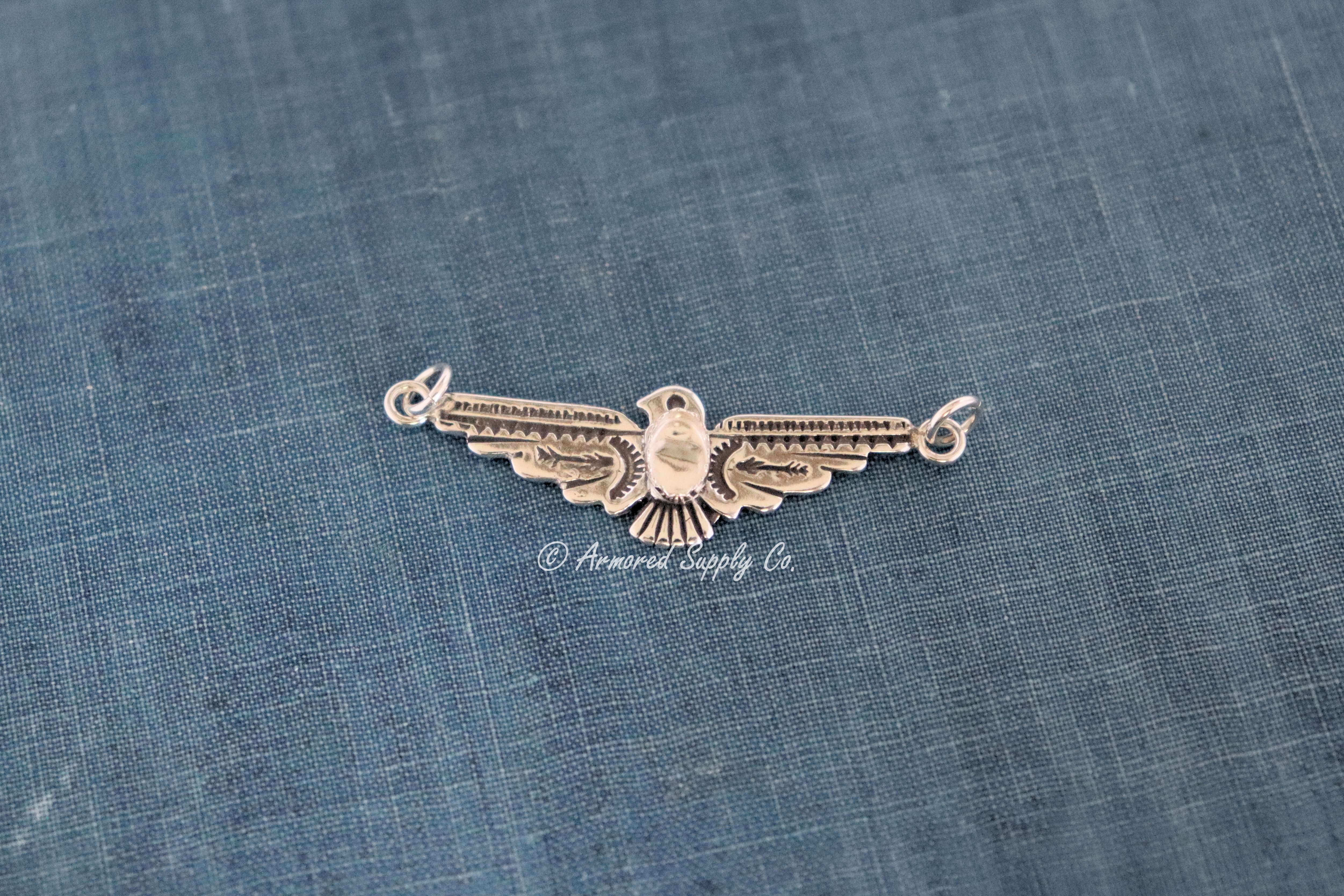 Sterling Silver Thunderbird Bezel cup Charm #2
