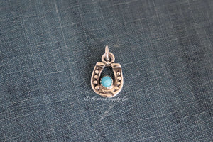 Sterling Silver Horseshoe Bezel cup Charm