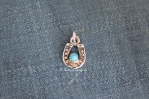 Sterling Silver Horseshoe Bezel cup Charm