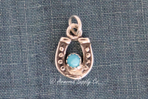 Sterling Silver Horseshoe Bezel cup Charm