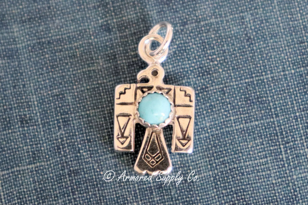 Sterling Silver Thunderbird Bezel cup Charm #3