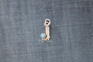 Sterling Silver Cowboy Boot Bezel Cup Charm #1