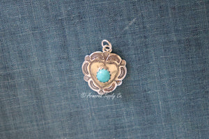 Sterling Silver Small Heart Concho Connector Charm #2