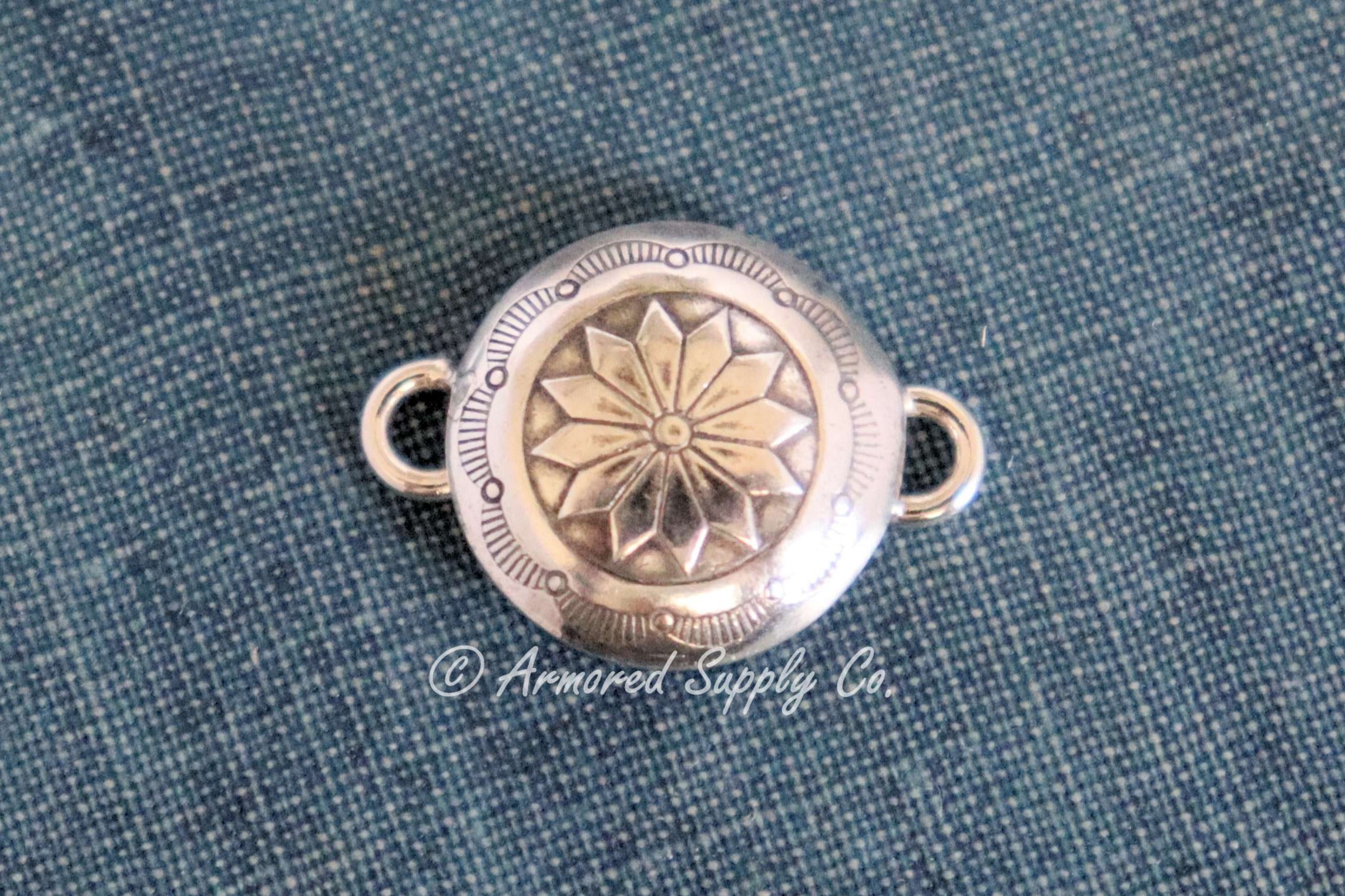 Sterling Silver Mini Round Concho Connector #2