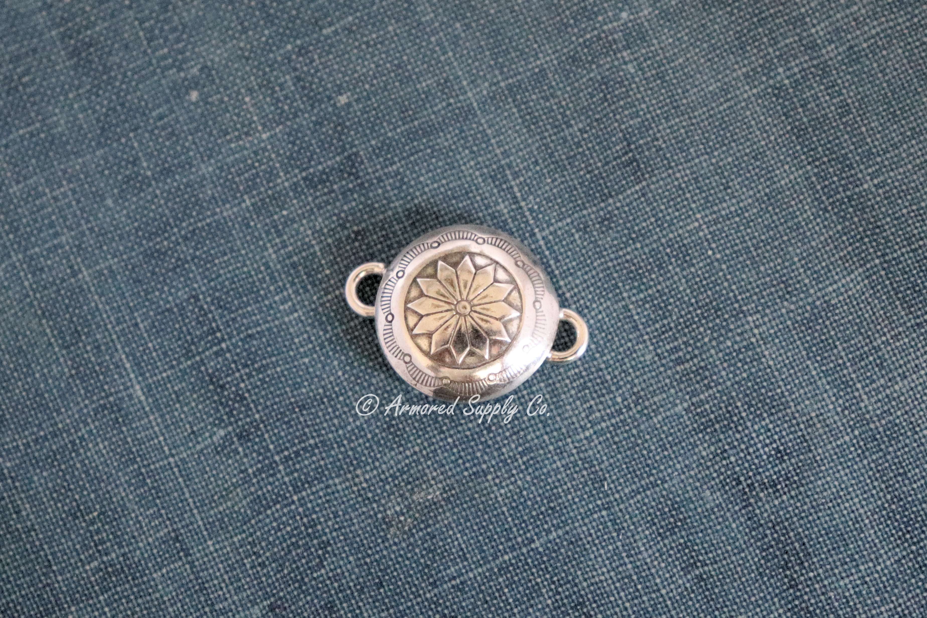 Sterling Silver Mini Round Concho Connector #2