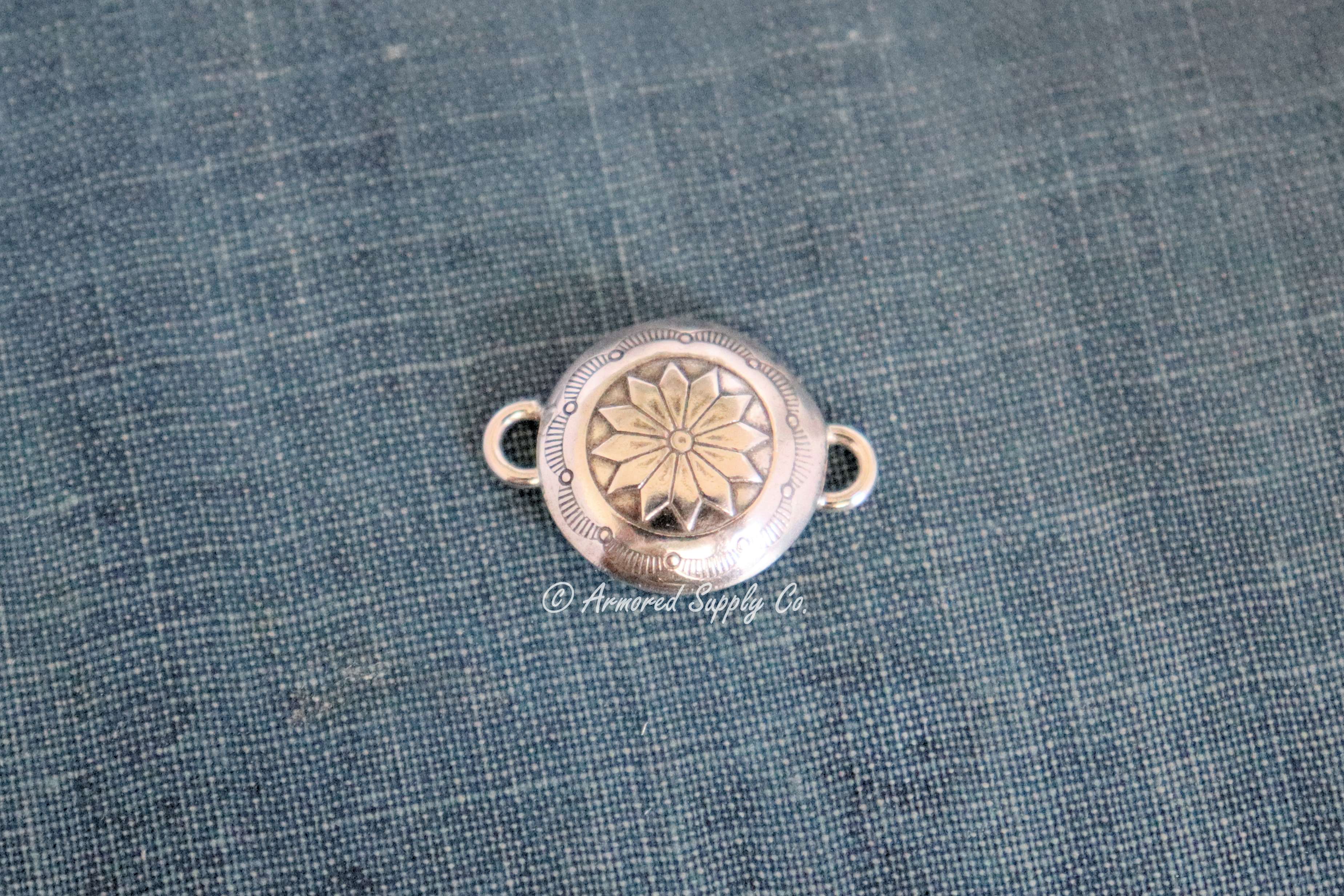 Sterling Silver Mini Round Concho Connector #2
