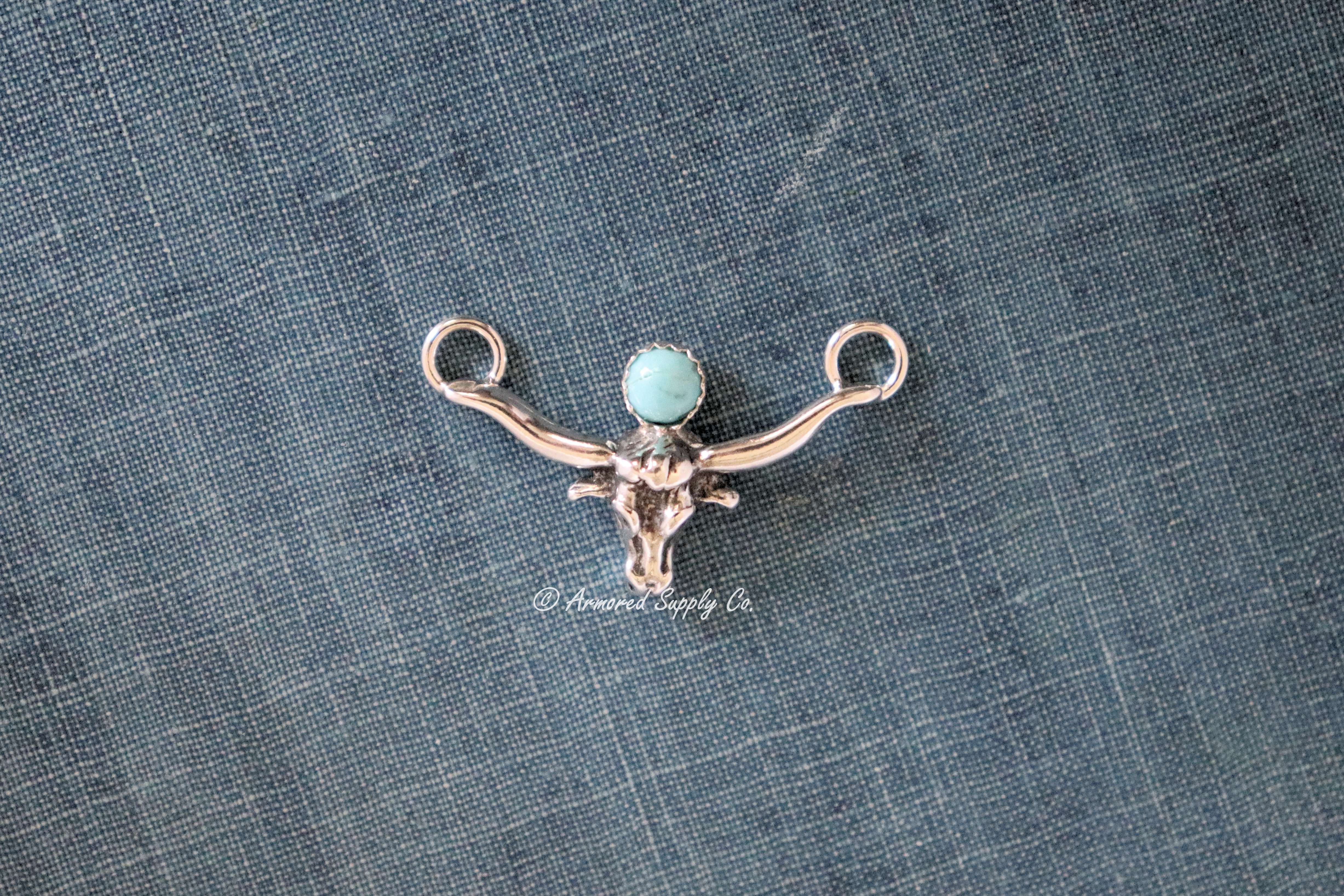 Sterling Silver Longhorn Steer Bezel Cup Connector