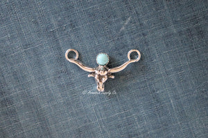Sterling Silver Longhorn Steer Bezel Cup Connector