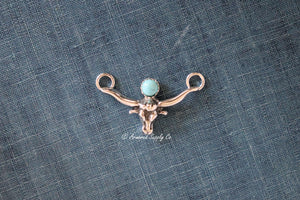 Sterling Silver Longhorn Steer Bezel Cup Connector