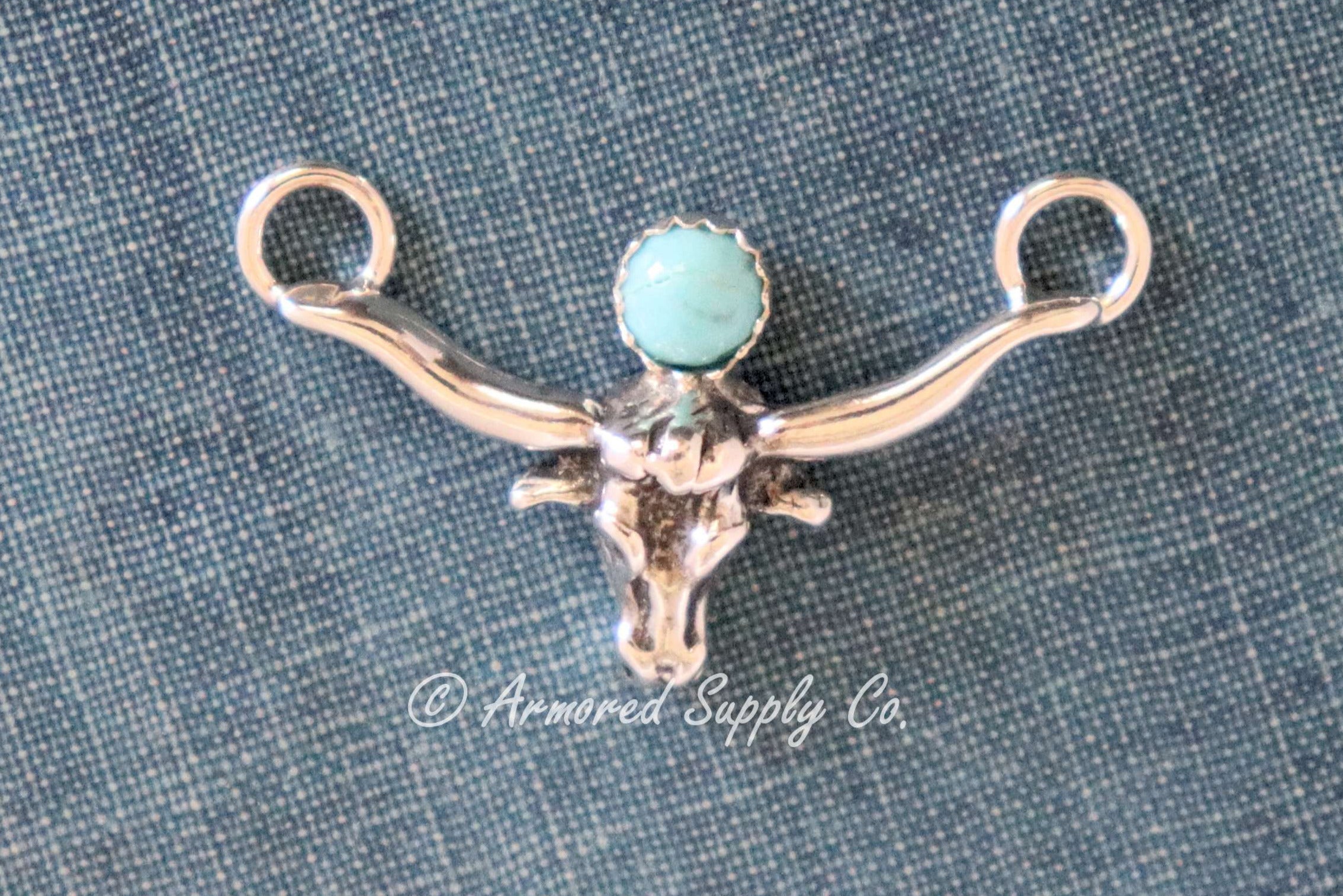 Sterling Silver Longhorn Steer Bezel Cup Connector