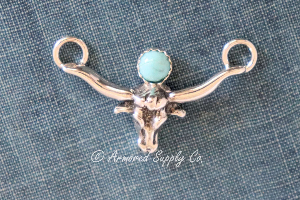 Sterling Silver Longhorn Steer Bezel Cup Connector