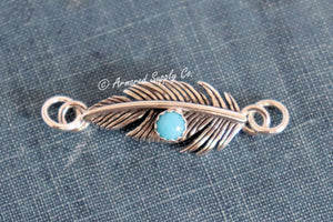 Sterling Silver Feather Bezel cup Connector