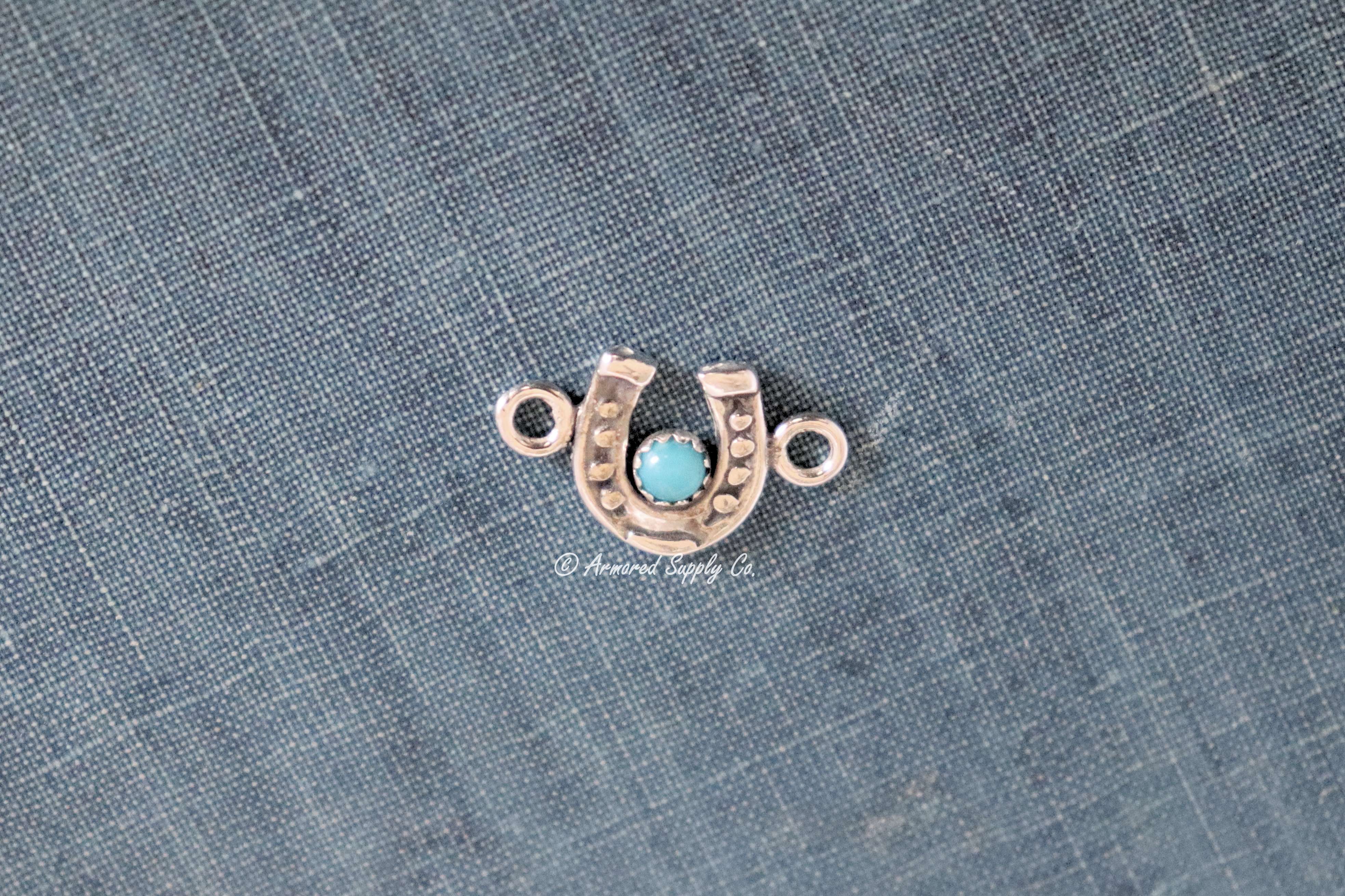 Sterling Silver Horseshoe Bezel cup Connector #2