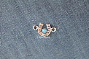 Sterling Silver Horseshoe Bezel cup Connector #2