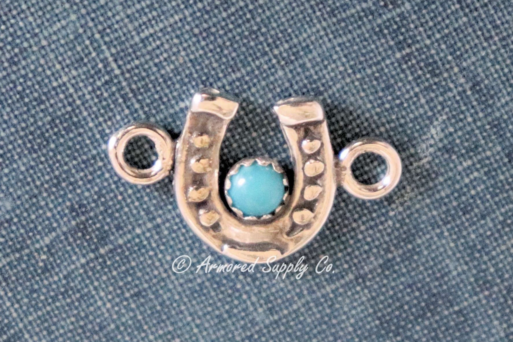 Sterling Silver Horseshoe Bezel cup Connector #2
