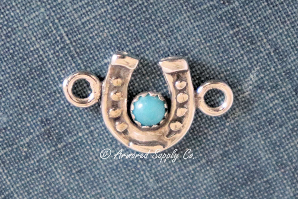Sterling Silver Horseshoe Bezel cup Connector #2