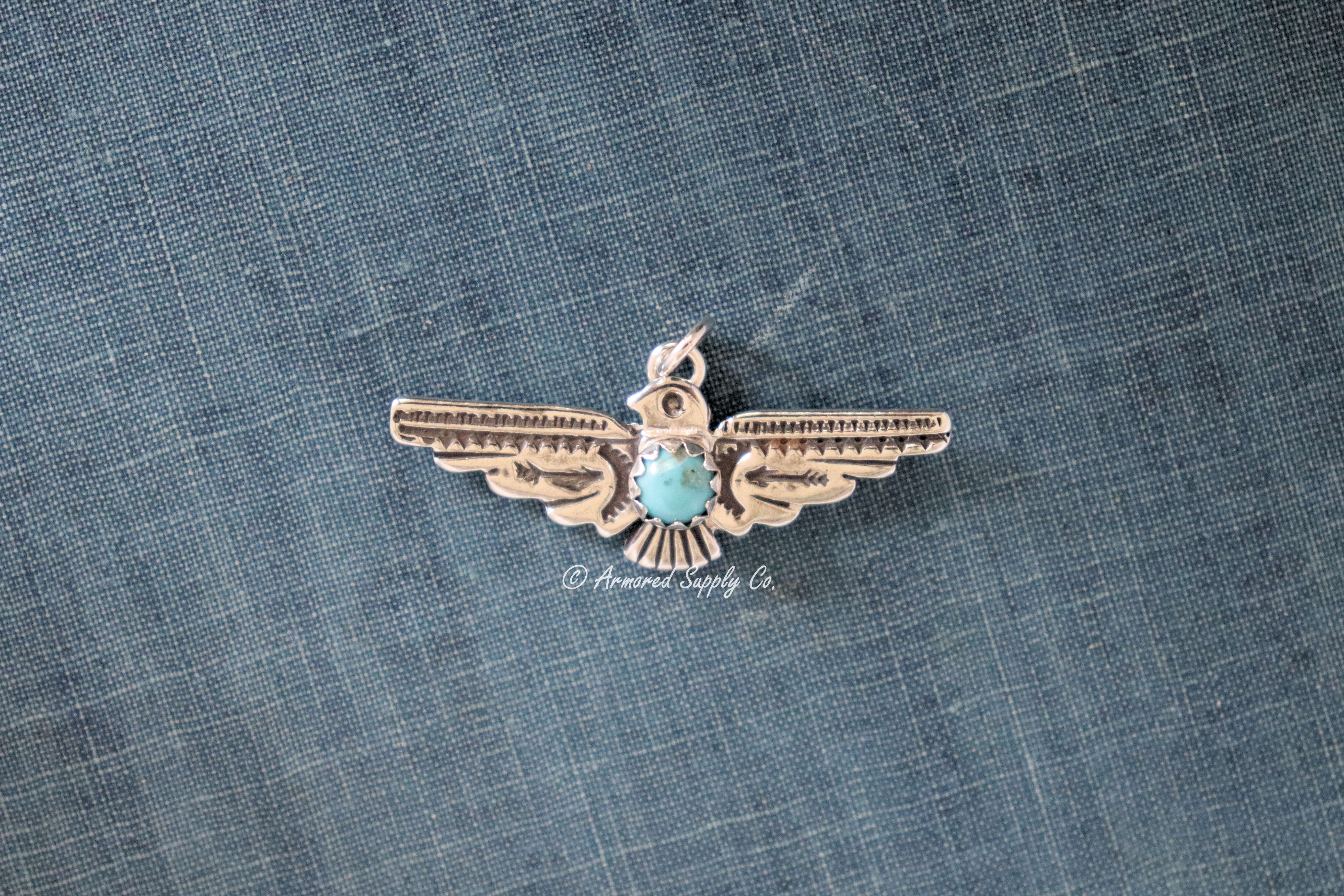 Sterling Silver Thunderbird Bezel cup Charm #4