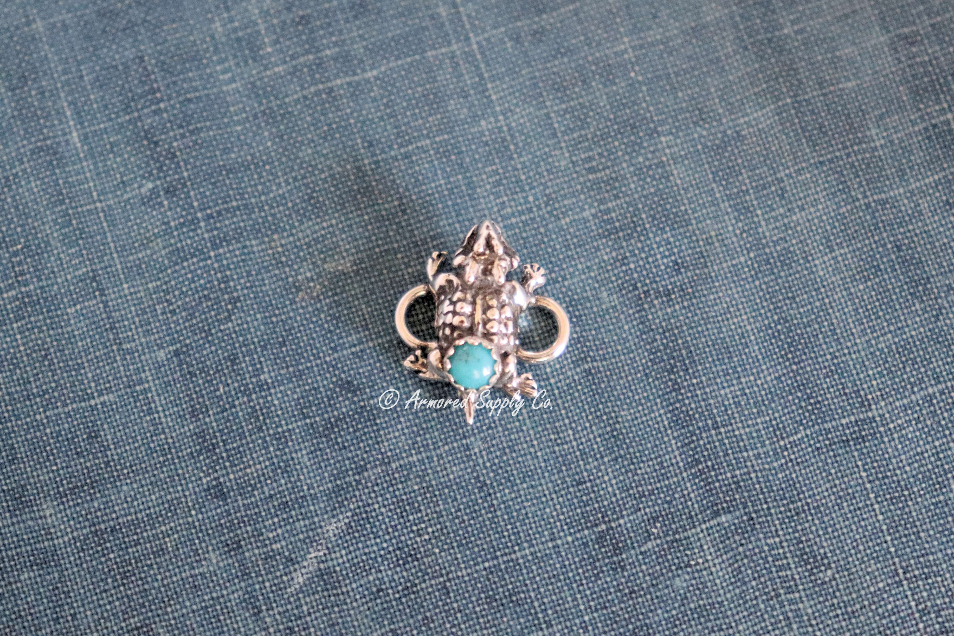 Sterling Silver Horned Toad Bezel cup Connector #3