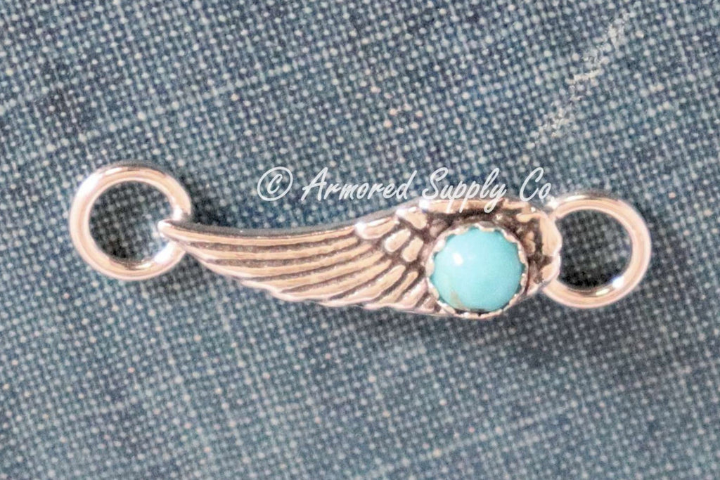Sterling Silver Angel Wing Bezel cup Connector