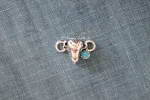 Sterling Silver Buffalo Bison Bezel Cup Connector