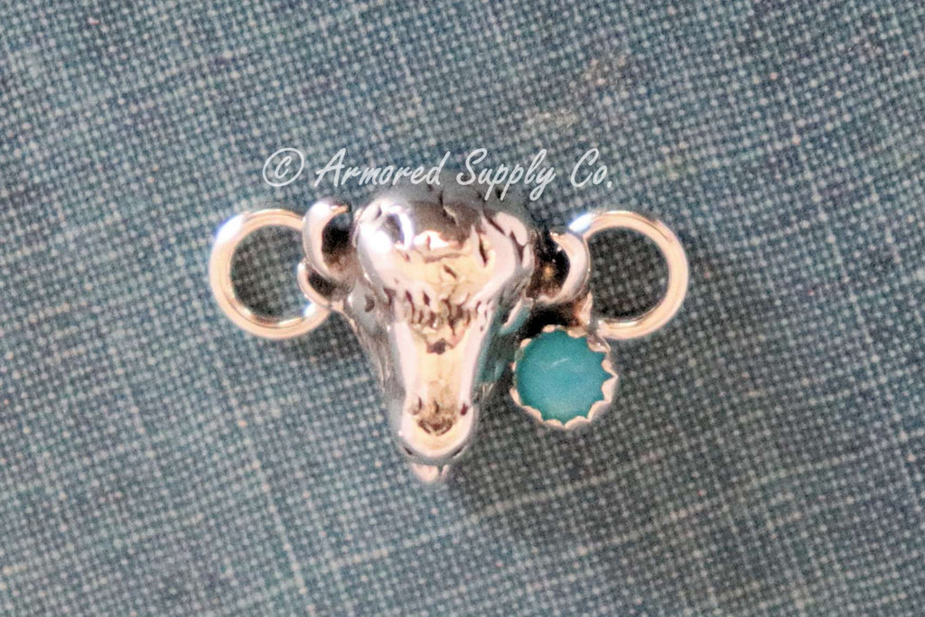 Sterling Silver Buffalo Bison Bezel Cup Connector