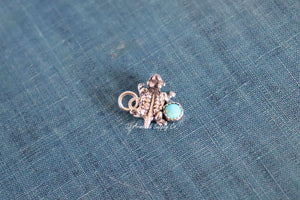Sterling Silver Horned Toad Bezel cup Charm #1