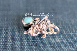 Sterling Silver Horned Toad Bezel cup Charm #1