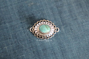 Sterling Silver Scalloped Oval Concho Connector #2