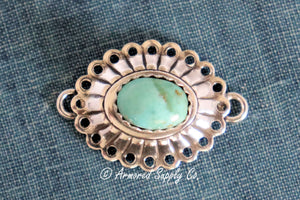 Sterling Silver Scalloped Oval Concho Connector #2