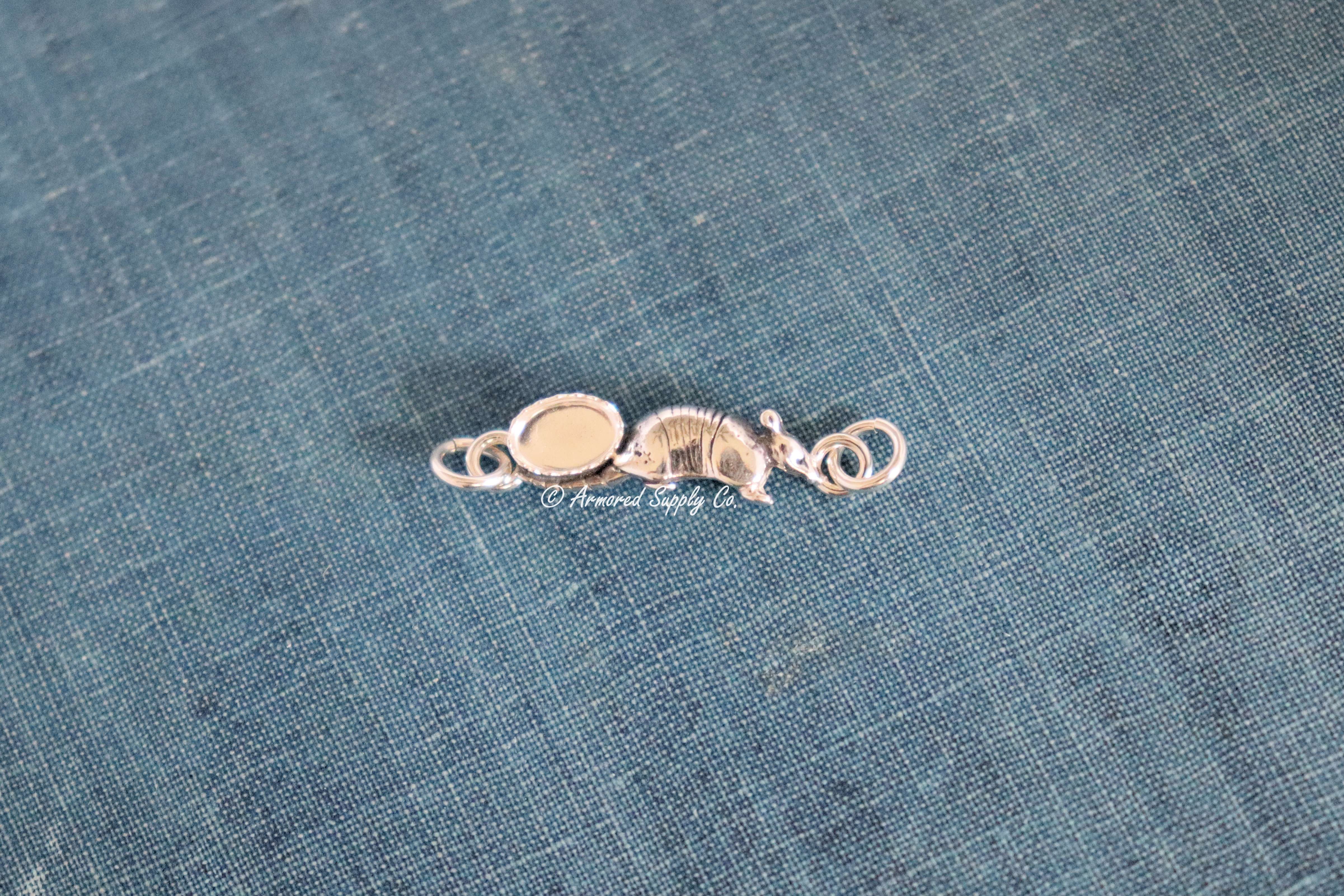 Sterling Silver Armadillo Bezel cup Connector #2