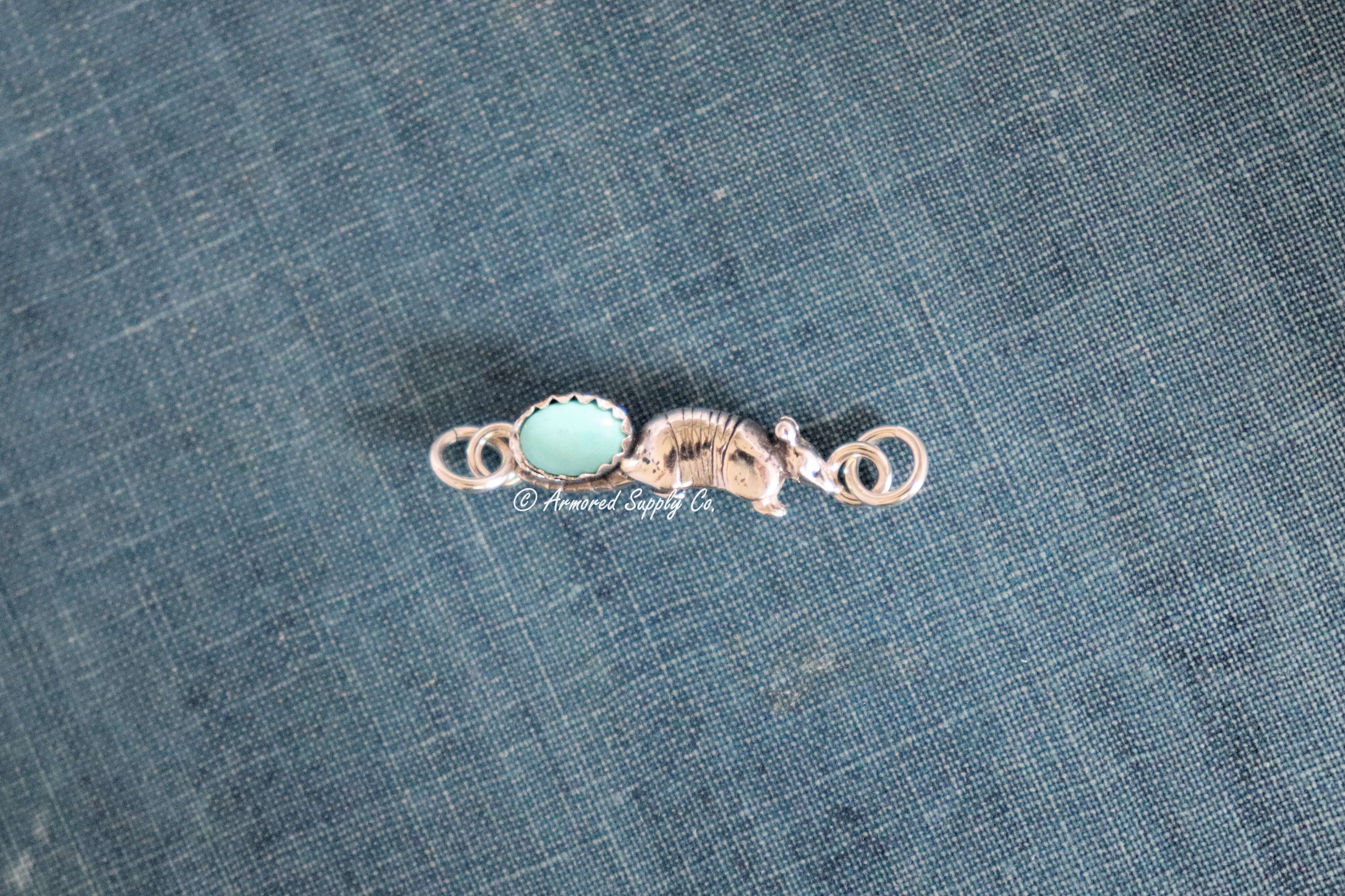 Sterling Silver Armadillo Bezel cup Connector #2