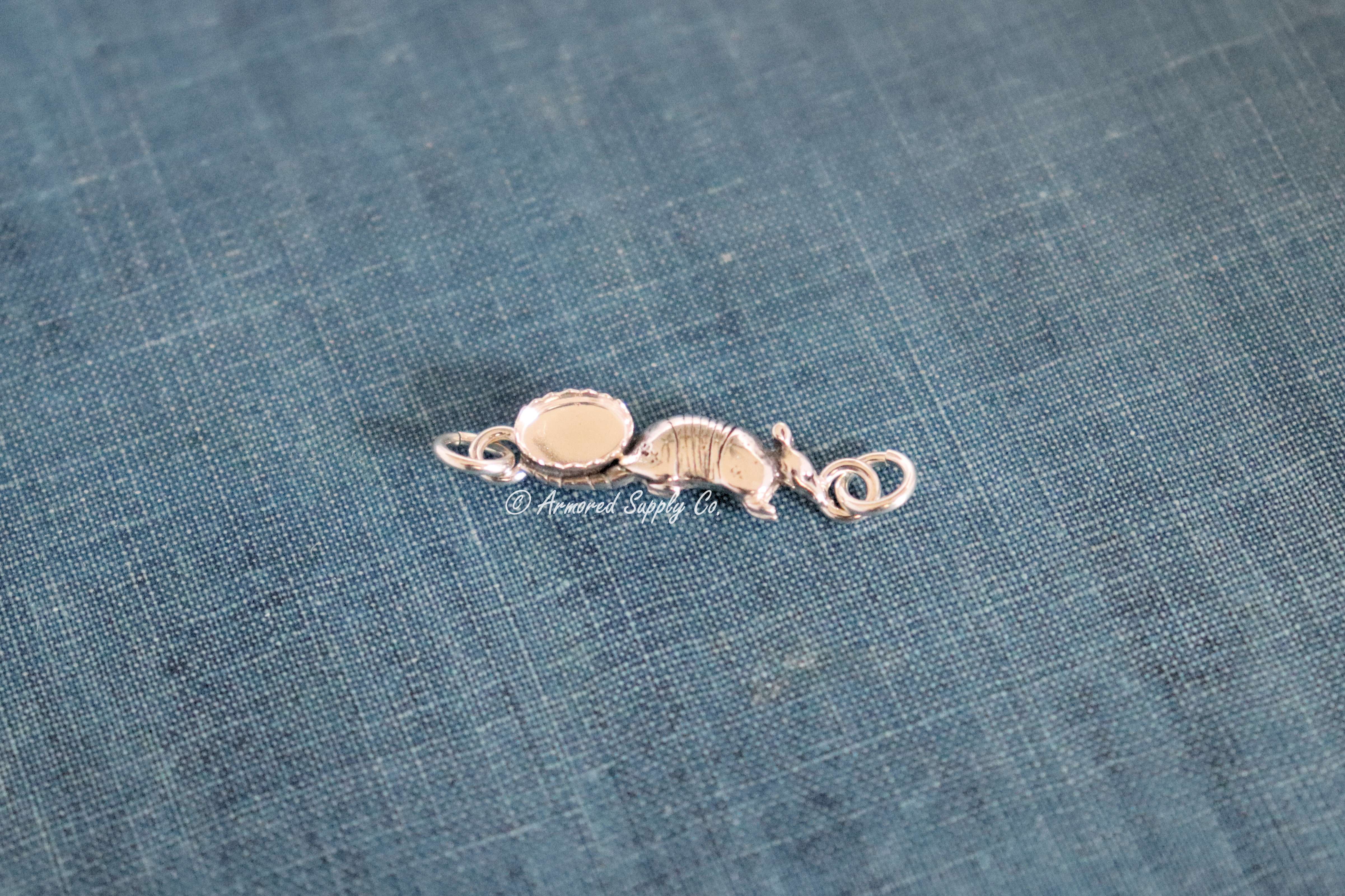 Sterling Silver Armadillo Bezel cup Connector #2