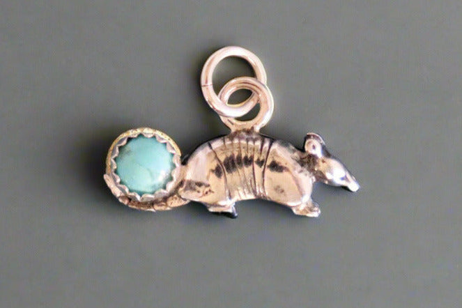 Sterling Silver Armadillo Bezel cup Charm #1