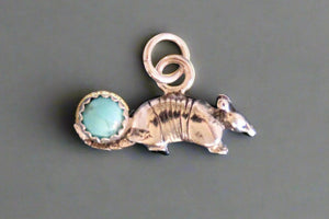 Sterling Silver Armadillo Bezel cup Charm #1