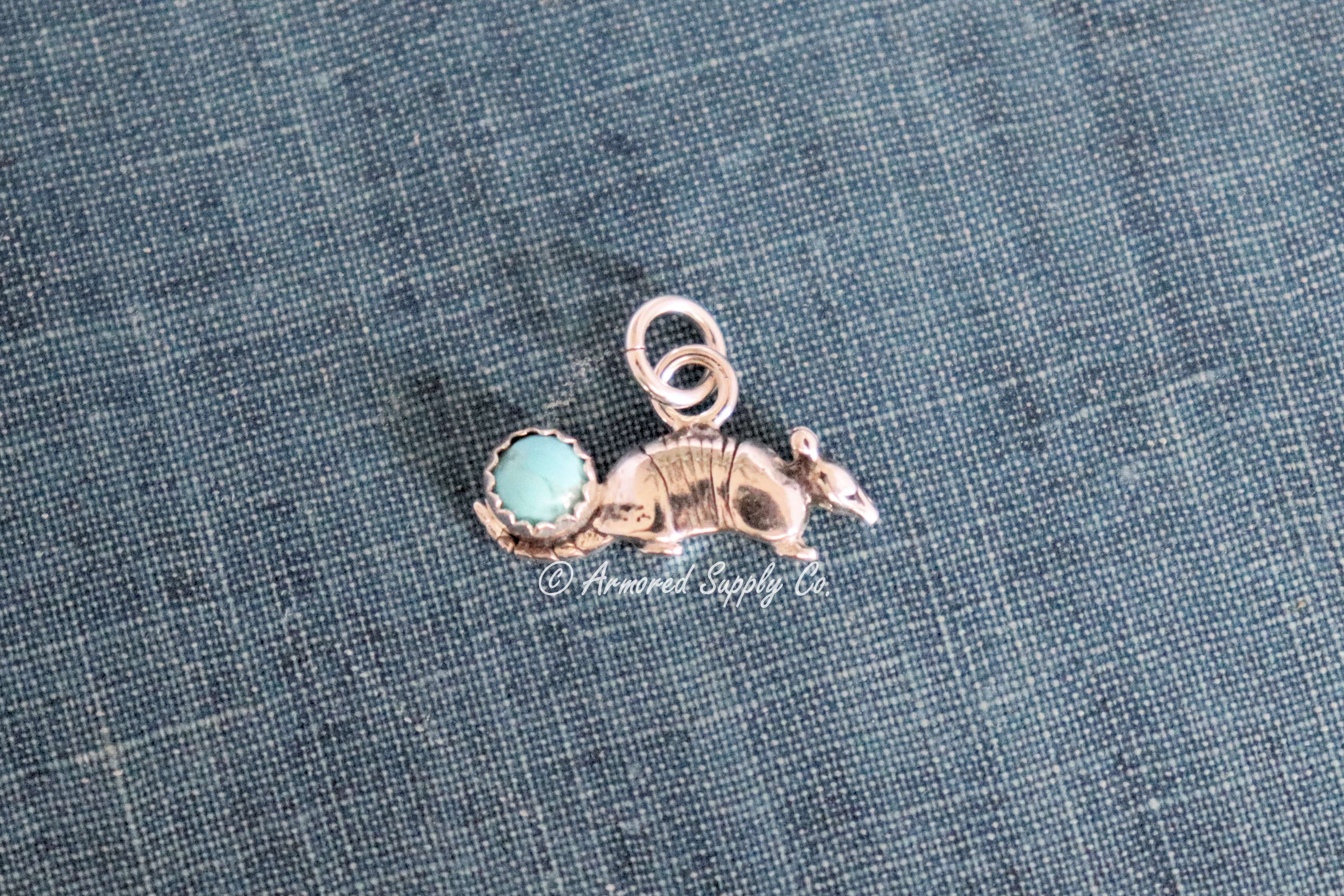 Sterling Silver Armadillo Bezel cup Charm #1