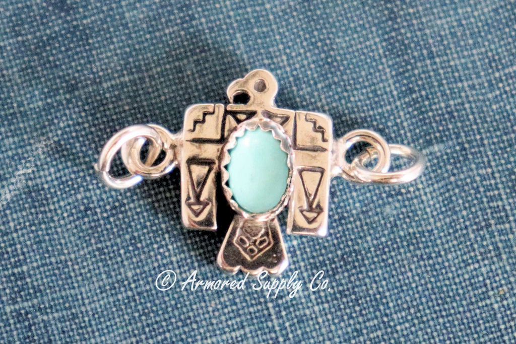 Sterling Silver Thunderbird Bezel cup Charm #5