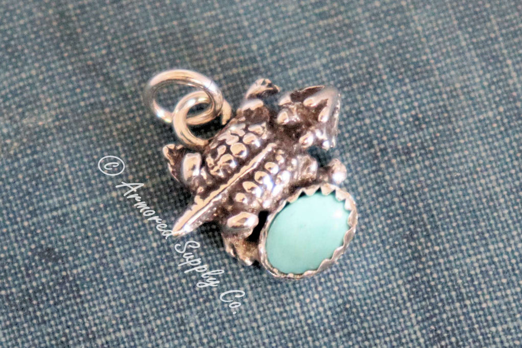 Sterling Silver Horned Toad Bezel cup Charm #2