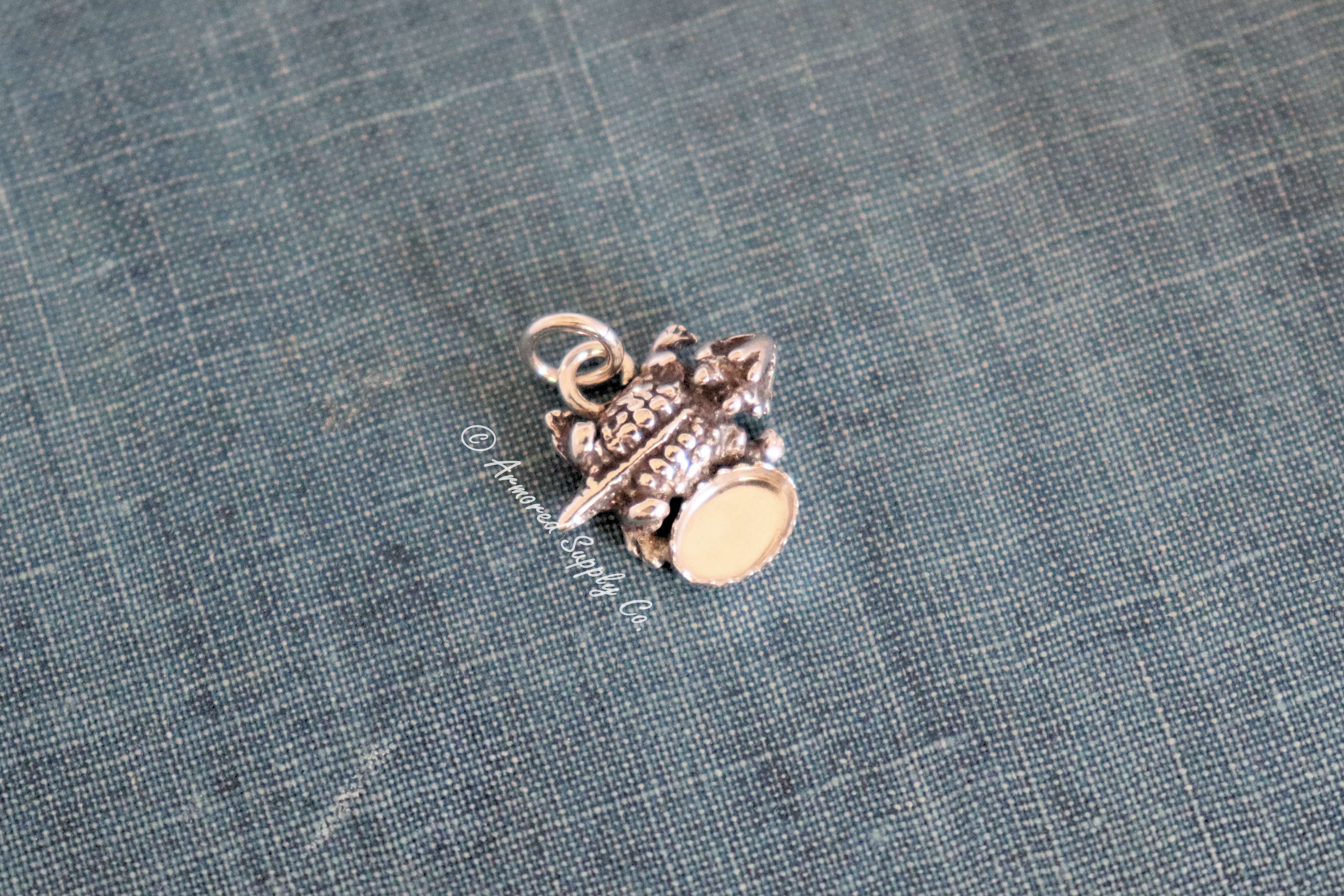 Sterling Silver Horned Toad Bezel cup Charm #2
