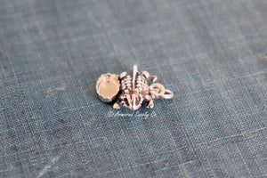 Sterling Silver Horned Toad Bezel cup Charm #2