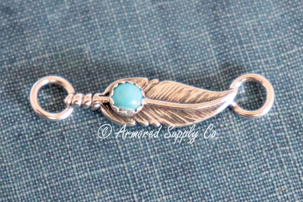 Sterling Silver Feather #2 Bezel cup Connector