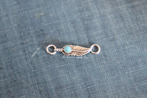 Sterling Silver Feather #2 Bezel cup Connector