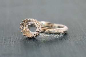 Tree Branch Twig Crown Oval Bezel Cup Ring blank