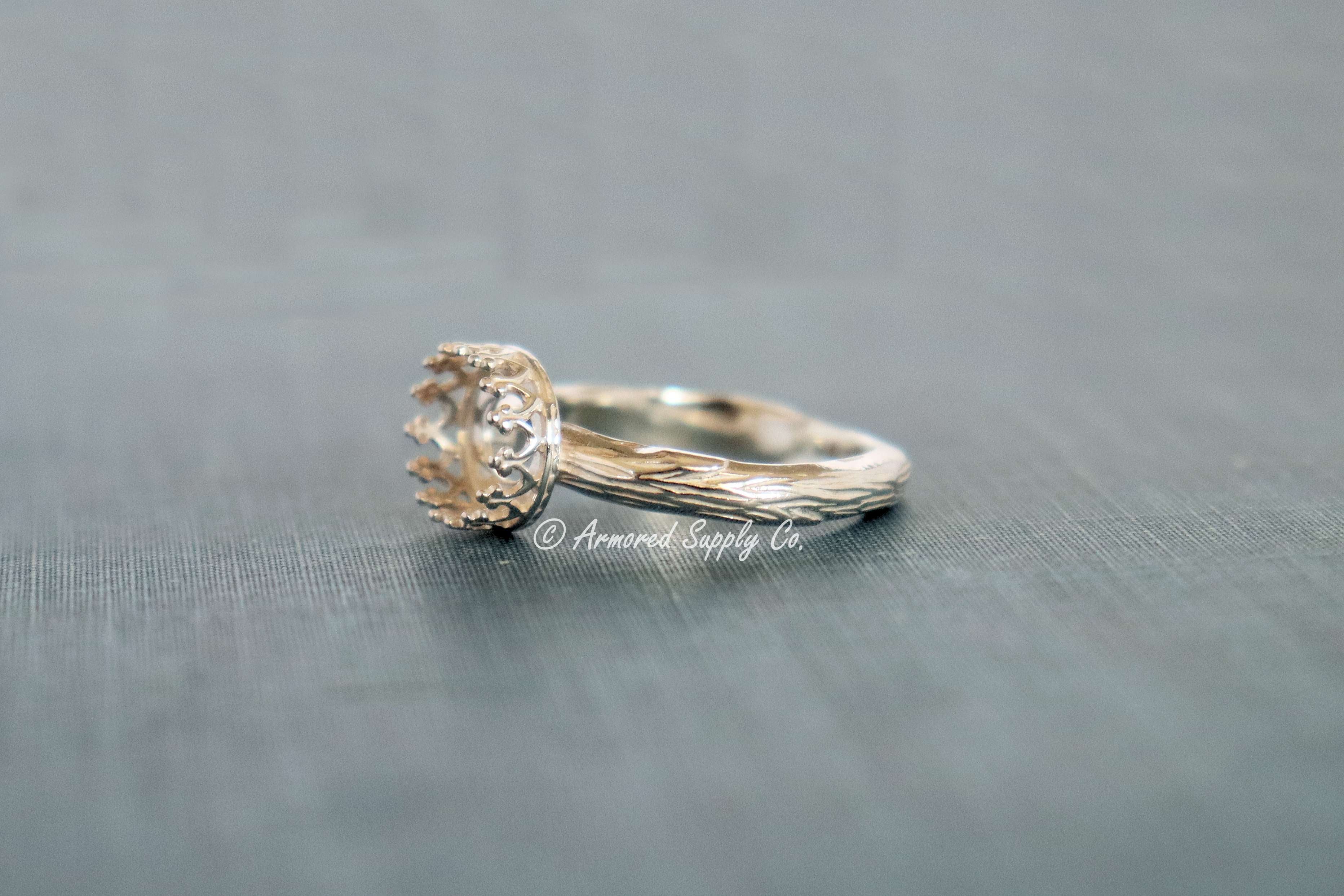 Tree Branch Twig Crown Oval Bezel Cup Ring blank