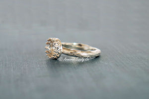Tree Branch Twig Crown Oval Bezel Cup Ring blank