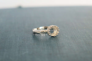 Tree Branch Twig Crown Oval Bezel Cup Ring blank