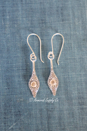 Sterling Silver Bobble Chandelier Bezel Cup Earring Blanks