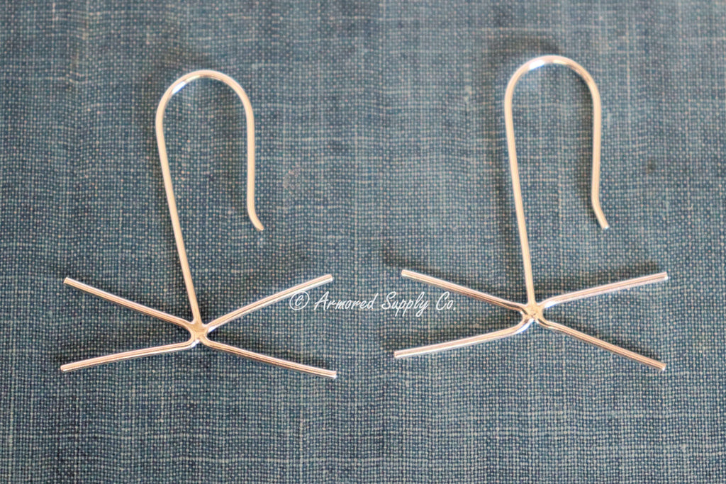 Silver Claw 4-Prong Raw Stone French Wire Earring Blanks