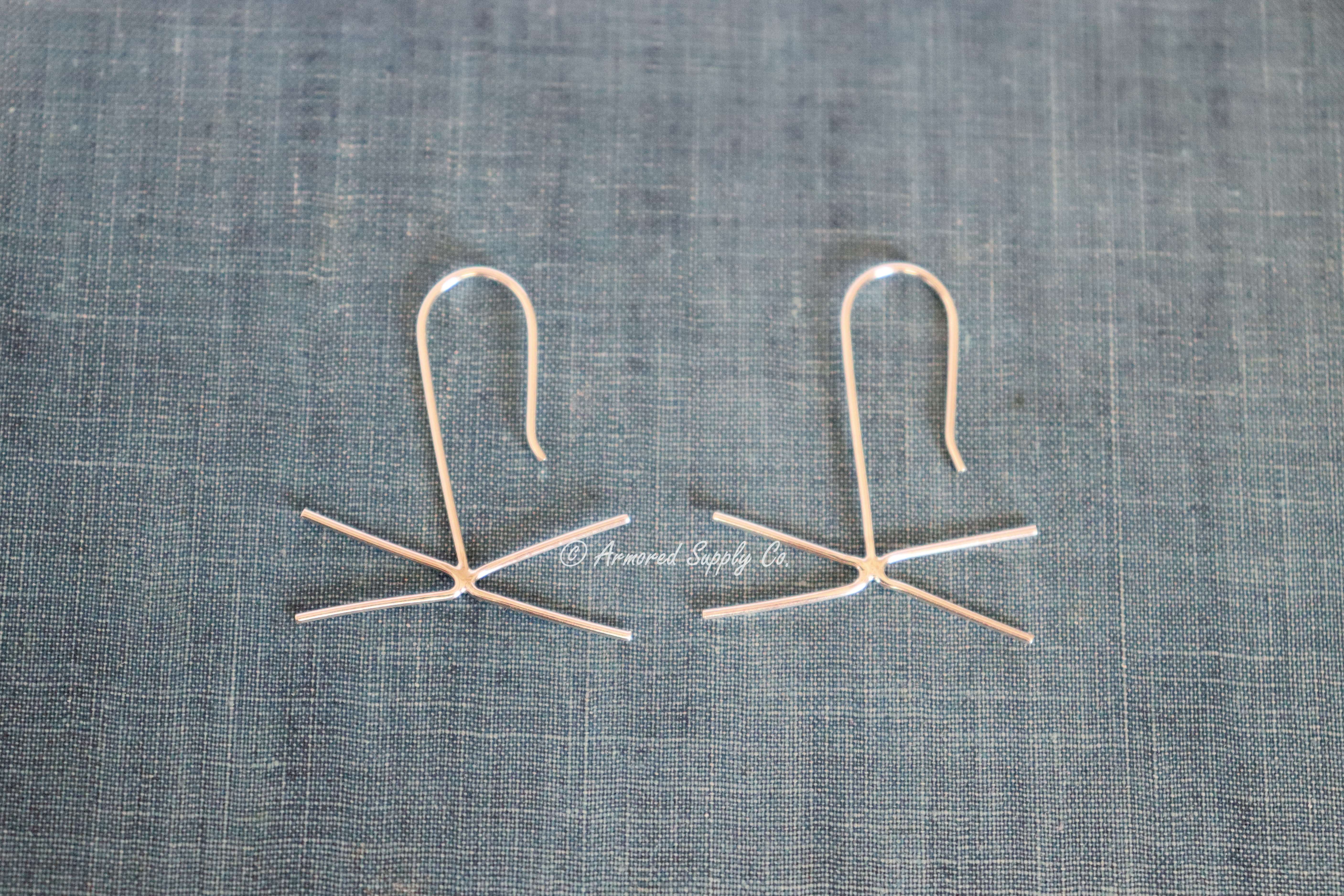 Silver Claw 4-Prong Raw Stone French Wire Earring Blanks